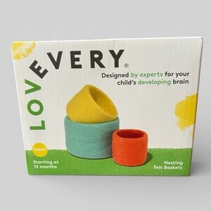Lovevery Nesting Felt Baskets 3-piece set, designed for toddlers 13 Months NIB